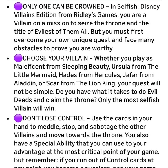 Disney Villains Selfish Card Game in Purple - Picture 11 of 13